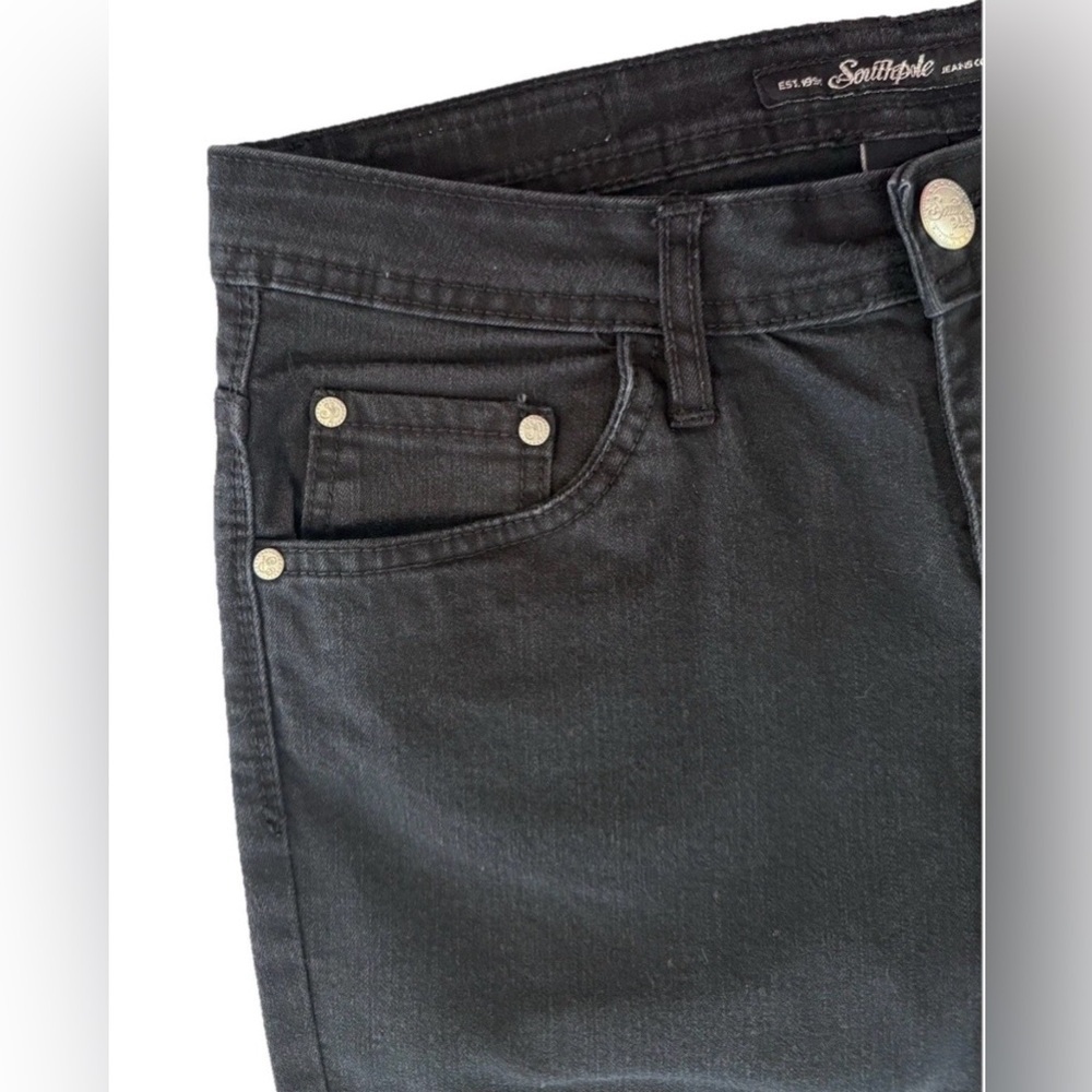 South Pole Womens Black 5-Pocket Design Denim Straight Jeans Size 7 29x29 - Picture 4 of 10